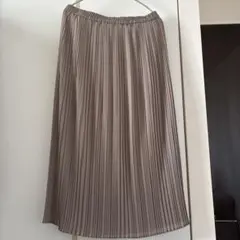 美品　ユニクロ　ベージュ プリーツロングスカート Lサイズ
