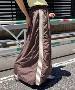 【etsinta/エシンタ】リメイクジャージボリュームスカート　ブラウン