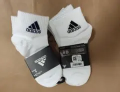adidas ホワイト スポーツソックス 21-23cm 6足セット