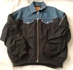 Levis リーバイス MA-1 デニム 切替 ジャケット XS ブラック 黒 - メルカリ