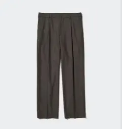 タックワイドパンツ（ブラッシュドツイル・丈標準70～76cm） オリーブ 茶色