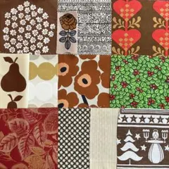 マリメッコ　北欧ヴィンテージ生地　ハギレセット　クリスマスクッキー