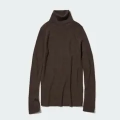 UNIQLO ダークブラウン タートルネックニット