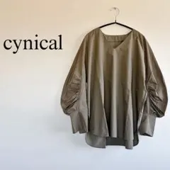 cynical ギャザースリーブ　ブラウス　異素材カットソー　変形スリーブのサムネイル