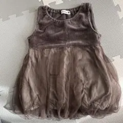 ブラウン ノースリーブ ワンピース