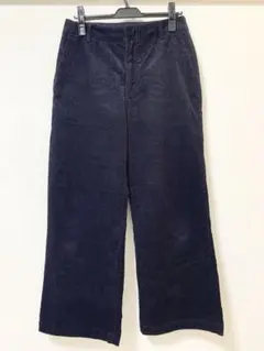 ユニクロ　ネイビー コーデュロイ ワイドパンツ　Lサイズ