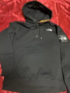 【新品タグ付・刺繍ロゴ】ノースフェイス スクエアロゴフーディ 黒 L パーカー