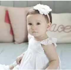 赤ちゃん用ヘアバンド ピンクとホワイト