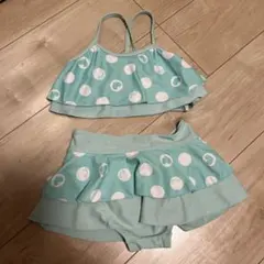 Roxy水色ドット柄セパレート水着 120cm