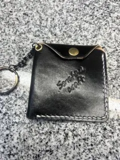 小物入れ　リング付き　本革