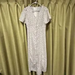 美品GU 花柄 半袖ロングワンピース Sサイズ