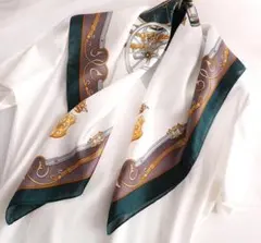 スカーフ 大判　おしゃれ シルク調 ストール 巻き 飾り通勤　きれいめ　通勤