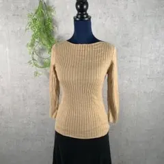 lavel collection basic 七分袖 リブニット ベージュ