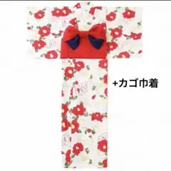 【最安値】GRL グレイル 椿浴衣3点セット+カゴ巾着 赤白椿 花柄