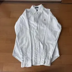 Ralph Lauren ホワイトストライプ ボタンダウンシャツ
