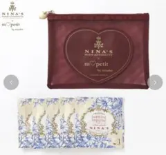 시마무라 아오키 미사코 니나스 紅茶 巾着ポーチ m♡petit レッド 赤 新品