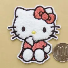 ふわふわ サンリオ ハローキティ アイロン ワッペン アップリケ パイル4082