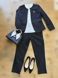 セレモニー　パンツスーツ3点セット　ブラック