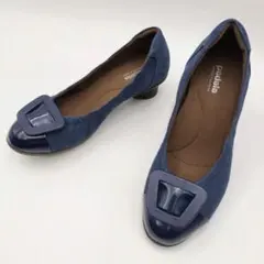 【極美品】ペダラ コンフォート パンプス ネイビー エナメル 定価24000円
