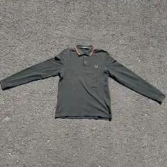 Fred Perry ダークグリーン 長袖ポロシャツ　Mサイズ