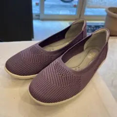 Pansy パープル ニットシューズ