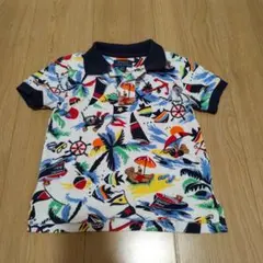 ポロ ラルフローレン ポロベア 総柄 ビーチプリントポロシャツ 90 2T