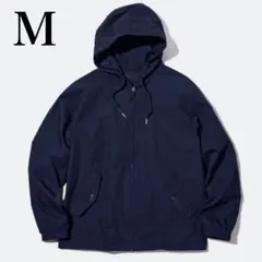 ユニクロ【M】コットンパーカー フード付きジップアップジャケット ライトアウター