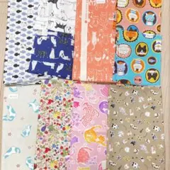 猫柄プリント　はぎれ生地　10枚セット