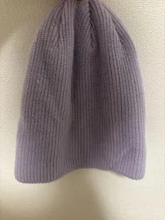 【ウィンタースポーツ】薄紫 ニット帽 フリーサイズ アクリル100%