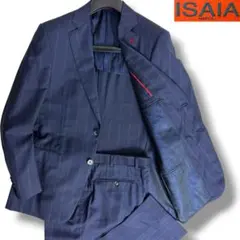 J7038 美品 イザイア GREGORIO ストライプスーツ ネイビー 48のサムネイル