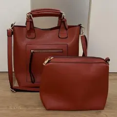 EditSheen ショルダー ハンドバッグ 2wayインナーバッグ付 ブラウンのサムネイル