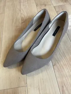 RANDA ランダ ポインテッドトゥ ローヒールパンプス ベージュ 24.0cm