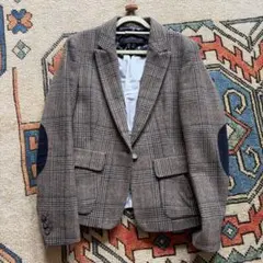 Zara Brown Check Elbow Patch ジャケット