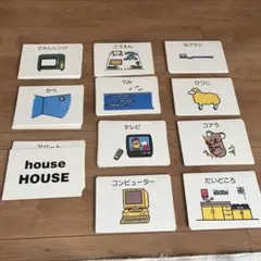 知育玩具 カードセット 12枚 日本語 英語　英単語　フラッシュカード