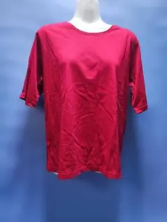 新品　赤色 五分袖Tシャツ M-L 綿100%