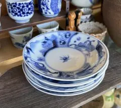 献上古伊万里 大皿 5枚セット 多用皿 黄色 イエロー 金彩 豪華 和皿