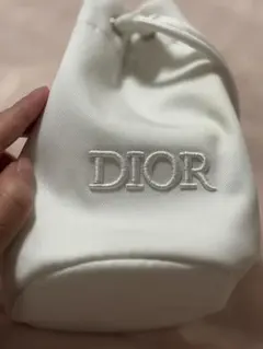 Dior ホワイト ドローストリングポーチ