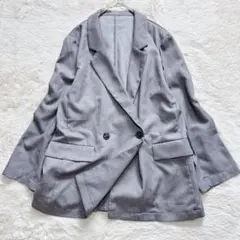 GRL テーラードジャケット ダブル 綺麗め 羽織り 薄手 オフィスカジュアル