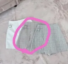 evelyn ビジューツイードミニスカート ピンク