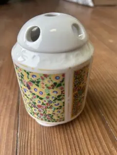 花柄陶器香炉 香料付き