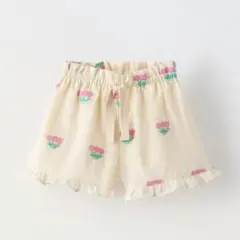 ZARA ベビー 新品 フラワーフリルジャガードショートパンツ 116