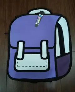 イラスト風リュック 2D風 パープル 新品未使用未使用