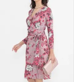 【新品】kay me ケイミー　カシュクールワンピース　花柄　和柄　7号