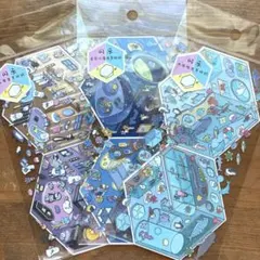 シール　コンパクト　ステッカー　星　水族館　シール遊び　おばけ　男の子　３枚