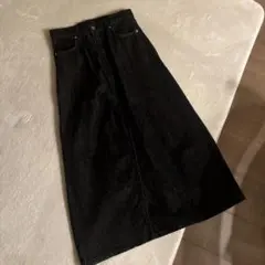 デニムフレアロングスカート ブラック　無印　Lサイズのサムネイル