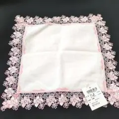 【新品】近沢レース　ハンカチ（桜便り）ピンクのサムネイル