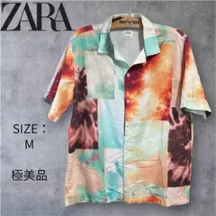 【極美品】ZARA ザラ　タイダイ柄 半袖シャツ Mサイズのサムネイル