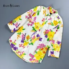 美品 ラルフローレン 花柄プレーンシャツ マルチカラー サイズ4*MC791