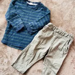 BREEZE ボーダーTシャツ アプレレクール ストレッチパンツ　90