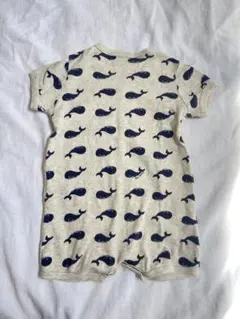 美品　プチバトー　67cm (70 /6m ) クジラ柄ロンパース